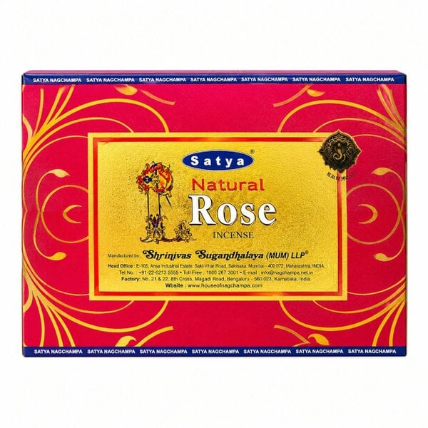 Satya Natural Rose Incense Sticks, Pack of 12