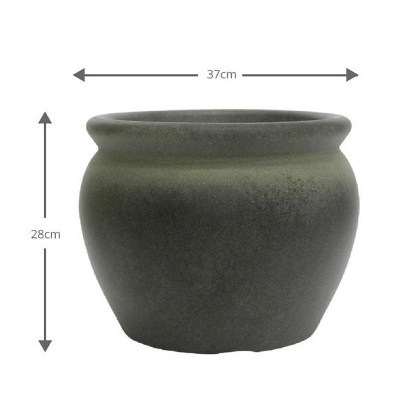Verona Small Belly Plant Pot 37x28cm 23L – Moss Patina