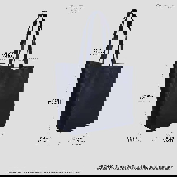 Assots London 'ABINGDON' Navy Real Leather Designer Tote Bag