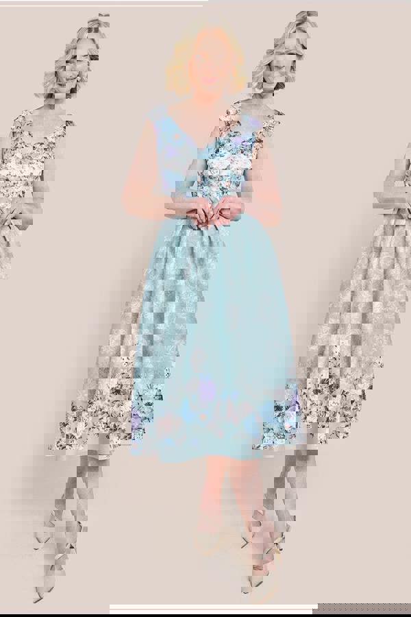 Sweetheart Floral Midi Dress - Sage Green DR3207M