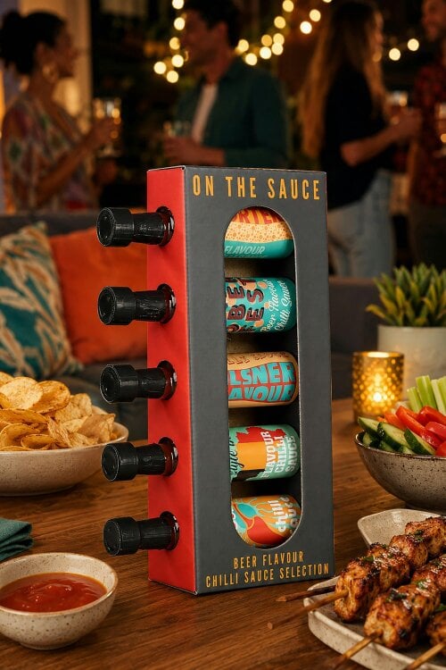'On the Sauce' 5 Pack Beer Chilli Hot Sauce Gift Set