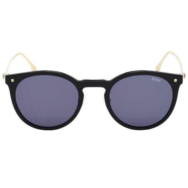 BMW Shiny Black Framed Blue Lens Sunglasses