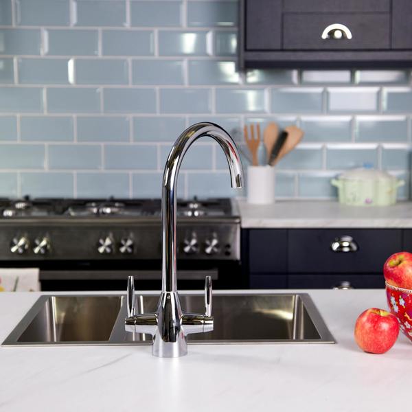 Flode Drammen | Dual Lever Kitchen Mixer | Chrome Finish