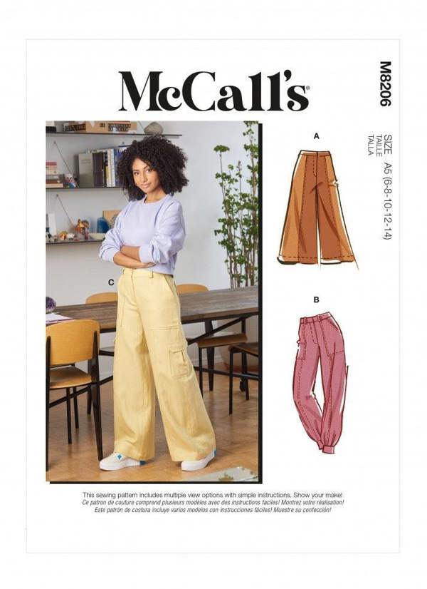 McCalls 8206 Paper Sewing Pattern – Women's Trousers, Easy