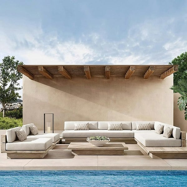Scott Rattan Outdoor Sofa Set, Wood Base Sofa-Rit Concept-Rit Concept