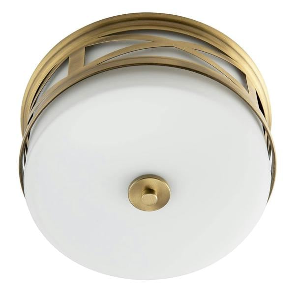 Vintage Classic Bathroom Flush Ceiling Light Fitting in Antique Brass Image 4