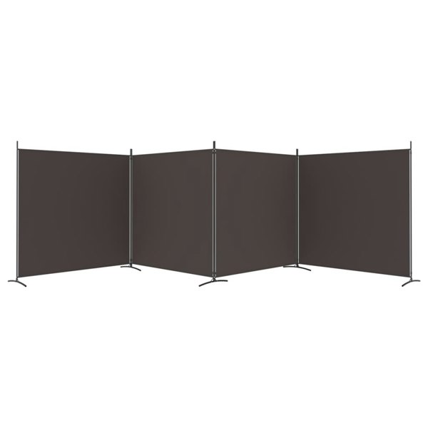 Berkfield 4-Panel Room Divider Brown 698x180 cm Fabric