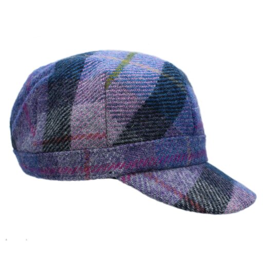 Heather Hats & Accessories Harris Tweed Traditional Cadet Cap, Satin Lining, Outdoor Wear, Lilac