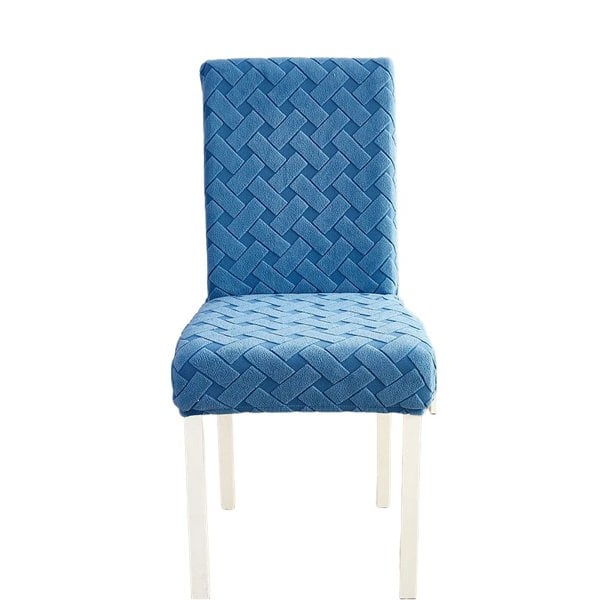 Anyseat Chair Cover Blue Knitted Design with Anti-Dirt and Elastic Material for Dining Room Kitchen Wedding Hotel Banquet Restaurant