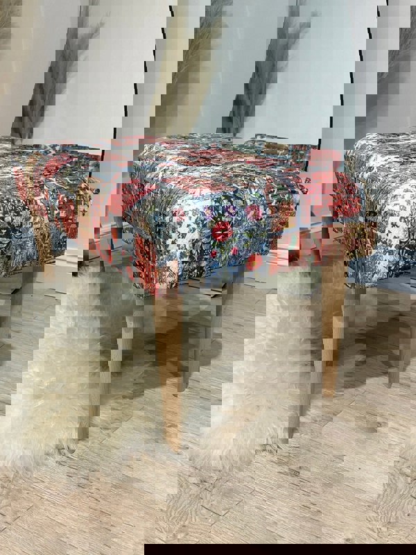 PREMIUM PRINTED PATTERN FABRIC Footstool 