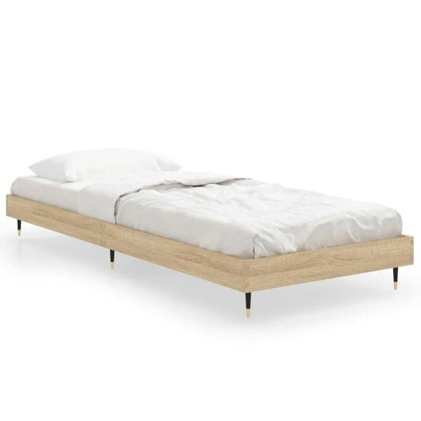 Berkfield Bed Frame Sonoma Oak 75x190 cm 2FT6 Small Single Engineered Wood