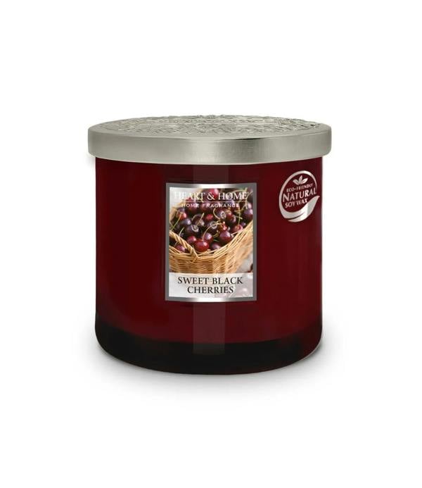 Heart & Home Sweet Black Cherries - 2 Wick Ellipse Candle