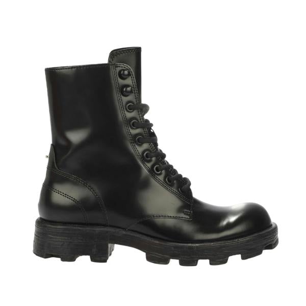 Diesel Womens/Ladies D-Hammer Leather Combat Boots - Black - 