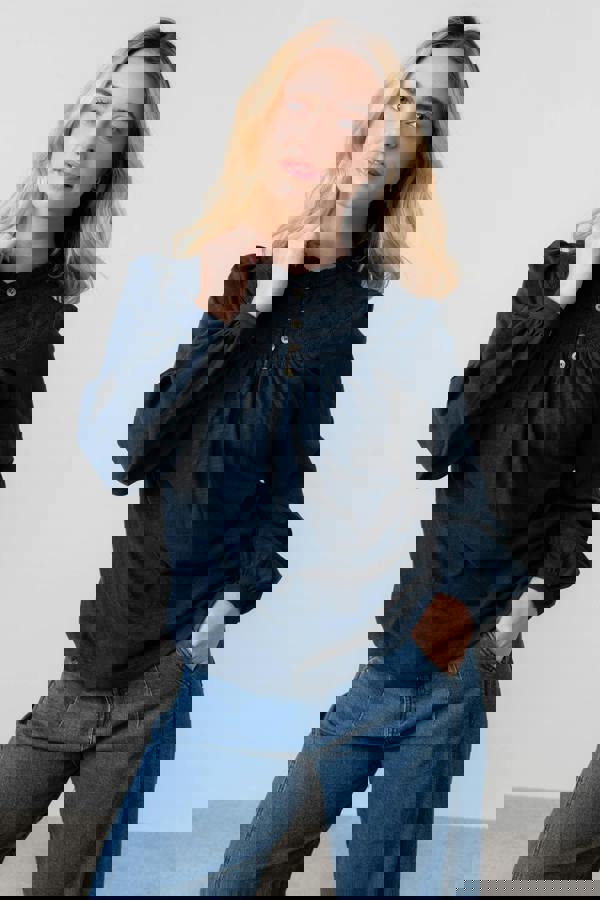 Lily & Me Luna Organic Cotton Blouse Navy