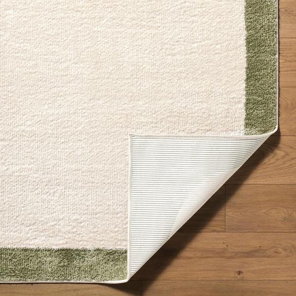 Livabliss Fossay Shag-Washable Cream Green Modern High Pile Rug