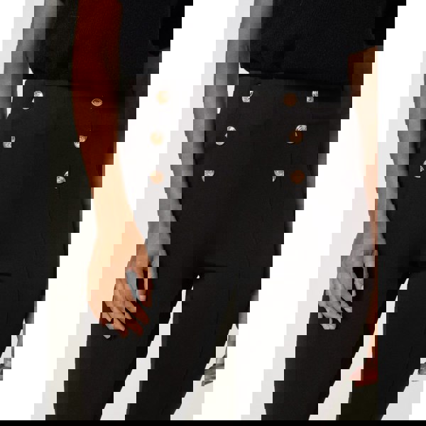 Blue Vanilla Button Detail Shaping Pants