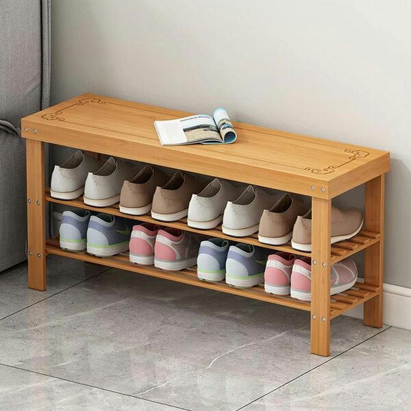 Havendro 3 Tiers Wooden Shoe Rack Seating Bench Hallway Storage Organiser Holder Stand