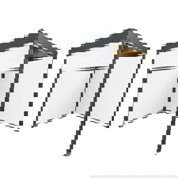 Monstershop Anthracite Aluminium Pergola With White Blinds & LED Lights - 3m x 4m