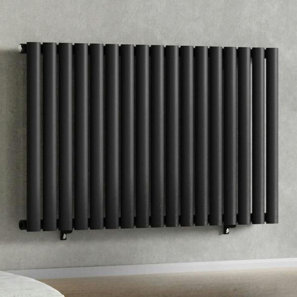 Black-1020-x-600-mm-Modern-Horizontal-Column-Designer-Radiator-Oval-Single-Panel-Radiator-Heater