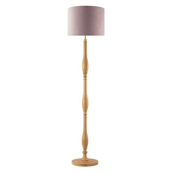 Traditional Oak Wood Floor Lamp Base with Sleek Triple Segment Design Image 3