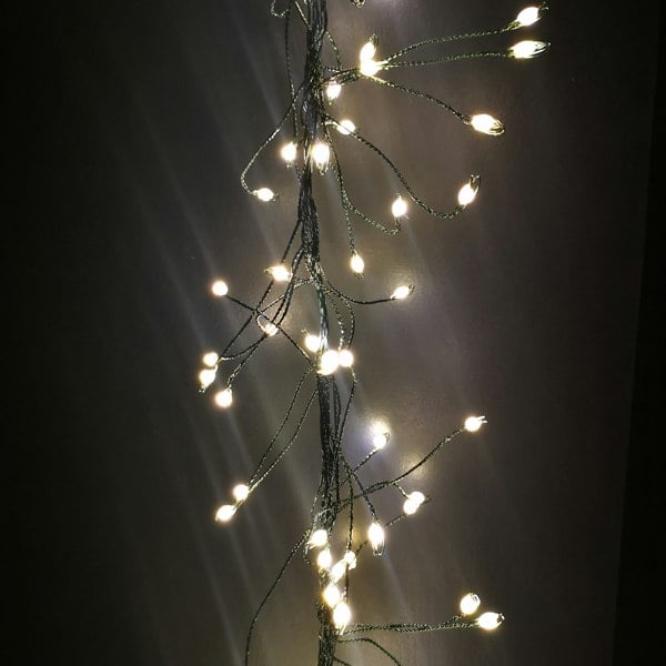 Samuel Alexander 5.4m Warm White LEDs Green Garland Wire Light Christmas Decoration with Timer