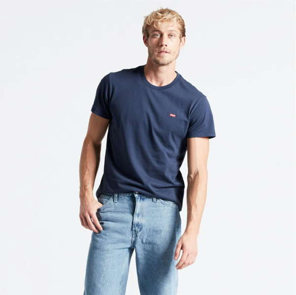 Levis Mens Original Batwing Logo T-Shirt - Dress Blue