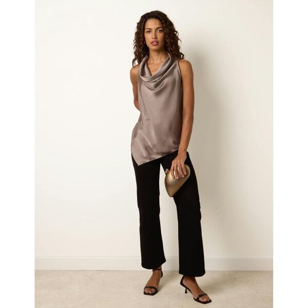 Blue Vanilla Sleeveless Draped Cowl Neck Top