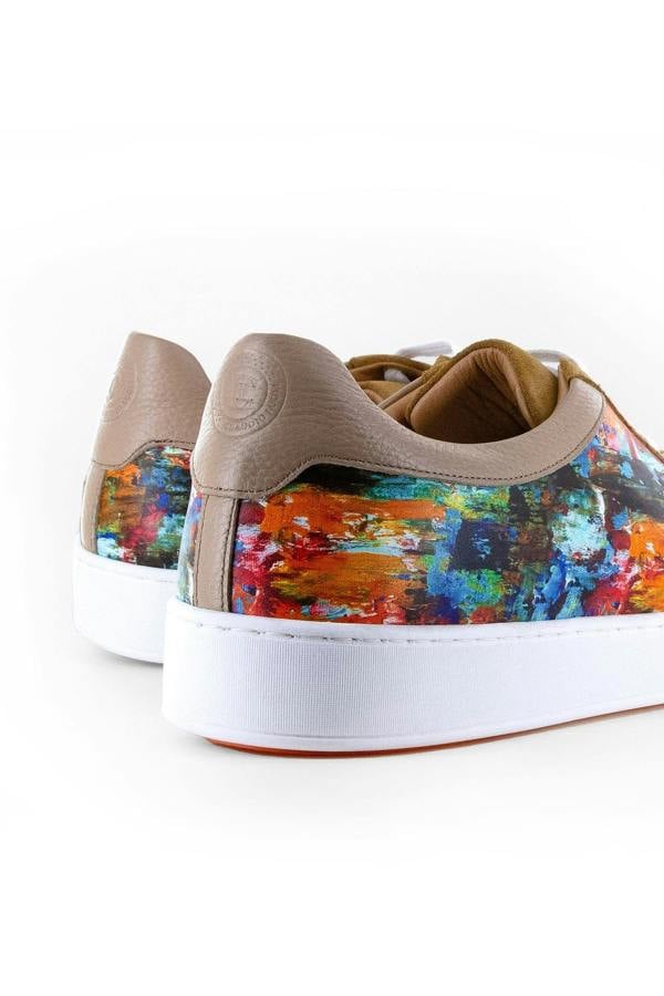 PAINT BRUSH PRINT SUEDE AND LEATHER SNEAKERS - Premium Men's Patterned Shirt by Claudio Lugli | Bold Design, Tailored Fit, Best Printed Shirts