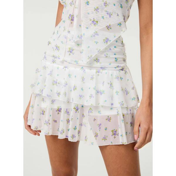 Pink Vanilla Ditsy Dot Mesh RaRa Hem Skirt