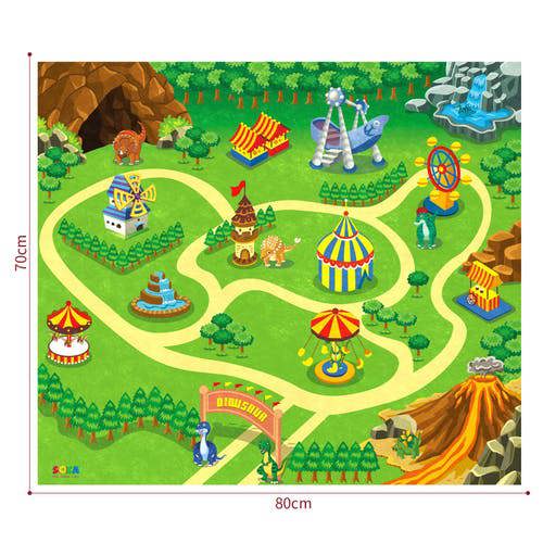 Dyzi Dinosaur Playset With Activity Playmat And 9 Dinosaur Figures