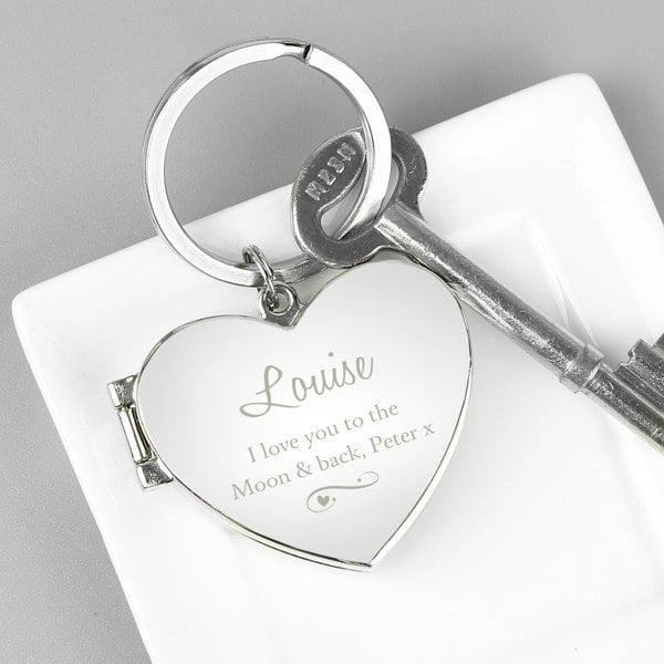 Personalised Memento Company Personalised Swirl Heart Photoframe Keyring