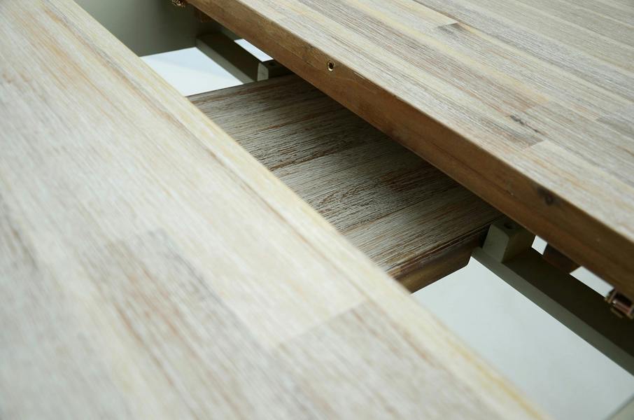 Statement Furniture Florence Rectangle Extending Kitchen Dining Table with Center Extension Leaves
