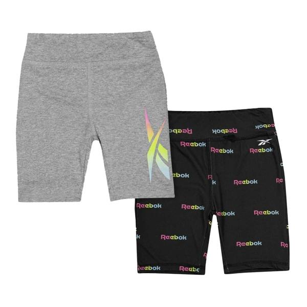 Reebok Girls Slim Shorts (Pack of 2) - Black - 