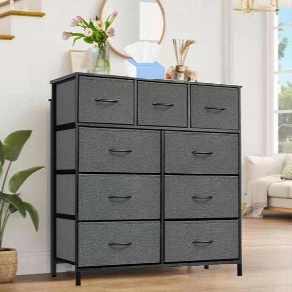 Havendro 9 Drawer Fabric Chest of Drawers Modern Bedroom Bedside Storage Dresser Organizer Unit