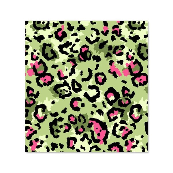 Warren Reed - Designer Green And Pink Leopard Print Kitchen Splashback