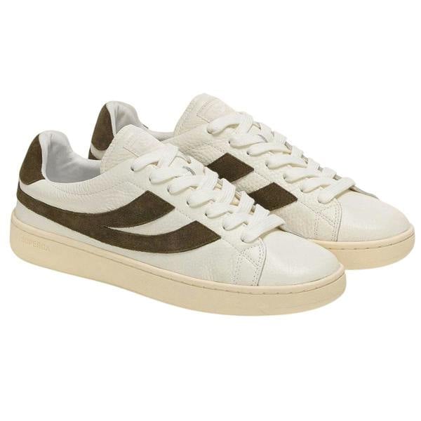 Superga Unisex Adult 4833 Lendl Leather Trainers - White/Green/Avorio - 