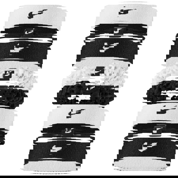 Nike Mixed Flexible Classic Hair Tie (Pack of 8) - Black/White - 
