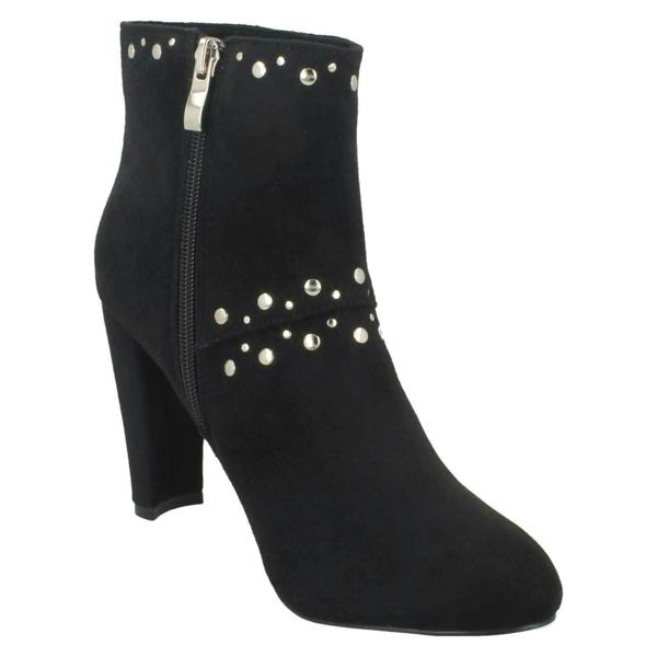 Anne Michelle Ladies Anne Michelle Studded Trim Ankle Boots
