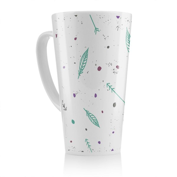 Benjamin Tate Design Cute Cartoon Feathers And Arrows In Boho Style Latte Mug