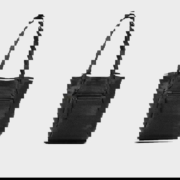 Assots London 'URBAN TOTE' Black Pebble Grain Real Leather Work Tote Bag