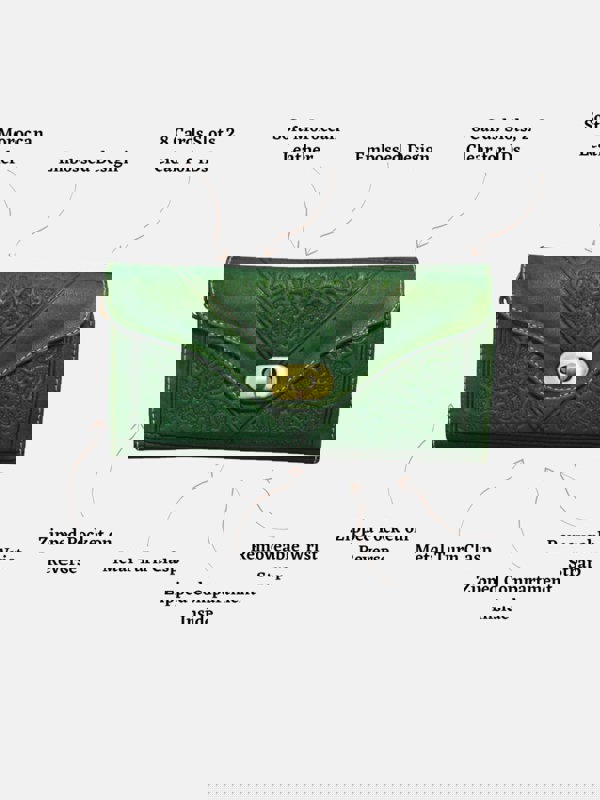 Berber Leather Leather Tri-Fold Purse Green