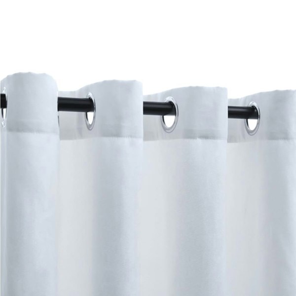 Berkfield Blackout Curtains with Metal Rings 2 pcs Off White 140x175 cm