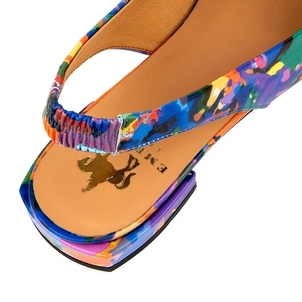 Embassy London Holly - Summer Colours - Women's leather almond toe flat slingback in vibrant colour