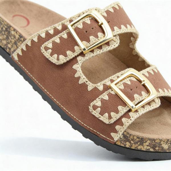 Heavenly Feet SANDY Mules Sandals in Brown