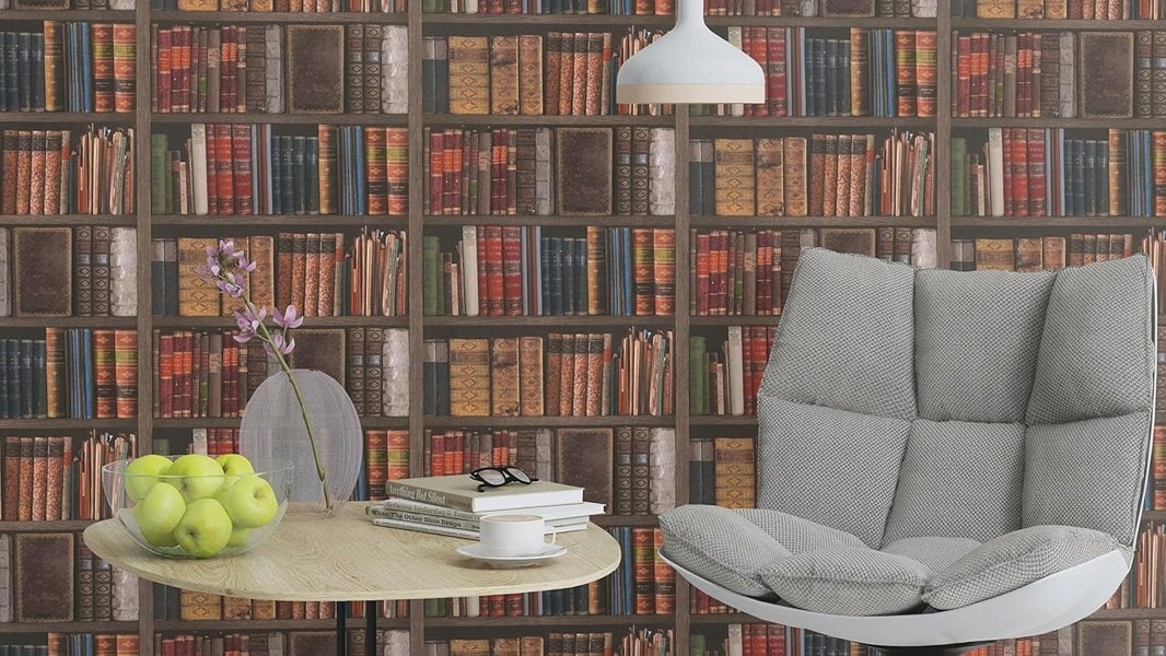 Rasch Wallpaper Library Books Dark Multi Wall Paper 934809