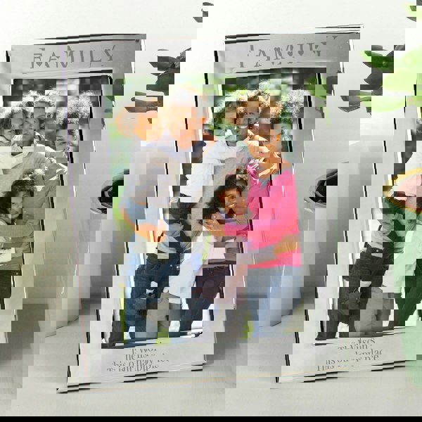 Personalised Memento Company Personalised Silver 5x7 Family & Hearts Photo Frame