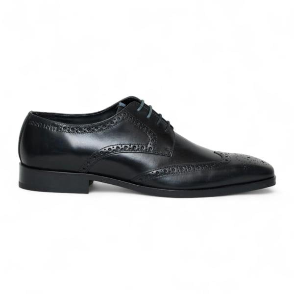 Antique Rogue Men’s Black Leather Classic Formal Lace-Up Brogue Shoes