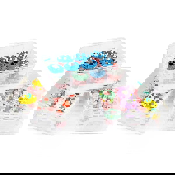 Gr8 Home 3 Tier Stackable Cupcake Carrier Box Muffin Cake Holder Plastic Clear Container