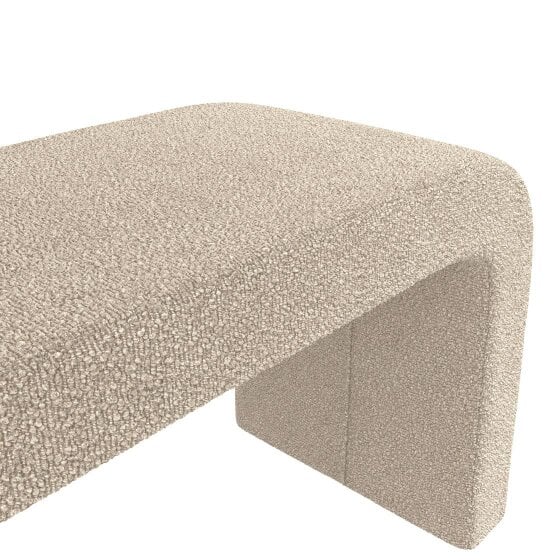 Wyld Haus Palermo Minimalist Curved Ivory Upholstered Hallway Bench