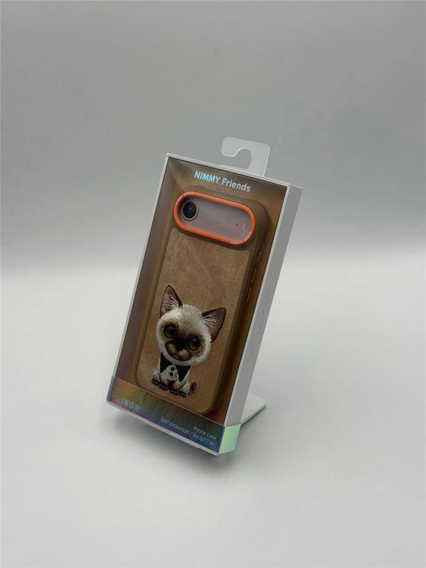 Nimmy Friends Nimmy Big Eye Cute Pet Siamese Cat Case with MagSafe for iPhone 17 Air 6.5" Brown Orange - N-XDY-IP17-AIR-026
